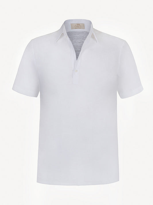 Camicia Portofino front white man 100% Capri