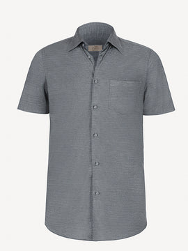 Camicia Short Sleeve front dark grey man 100% Capri