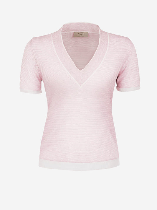 Top Portofino for Woman pink front 100% Capri