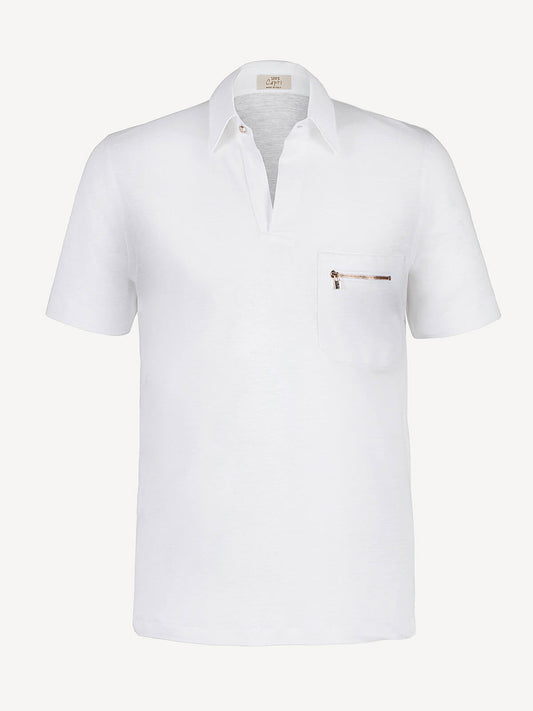 Polo Taschino Zip White 100% Capri
