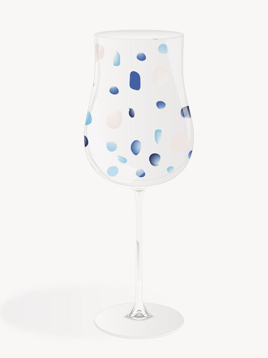 Red wine glass harlequin