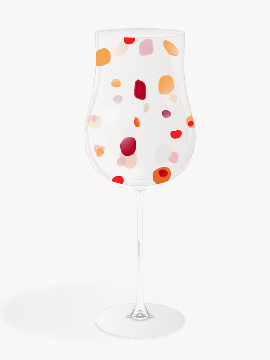 Red wine glass harlequin