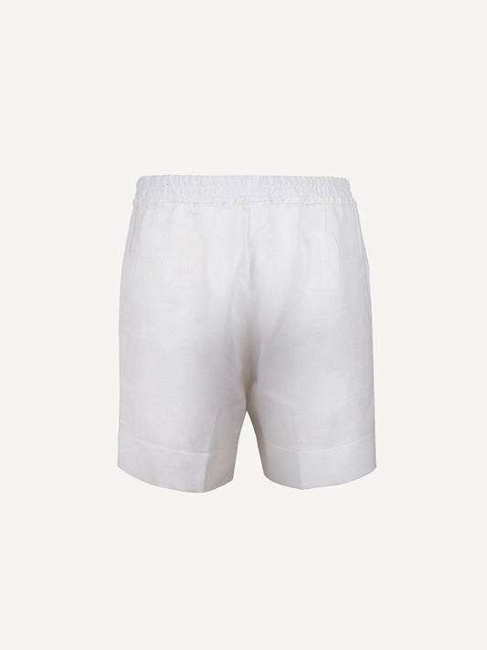 Short amy linen 100 capri white color