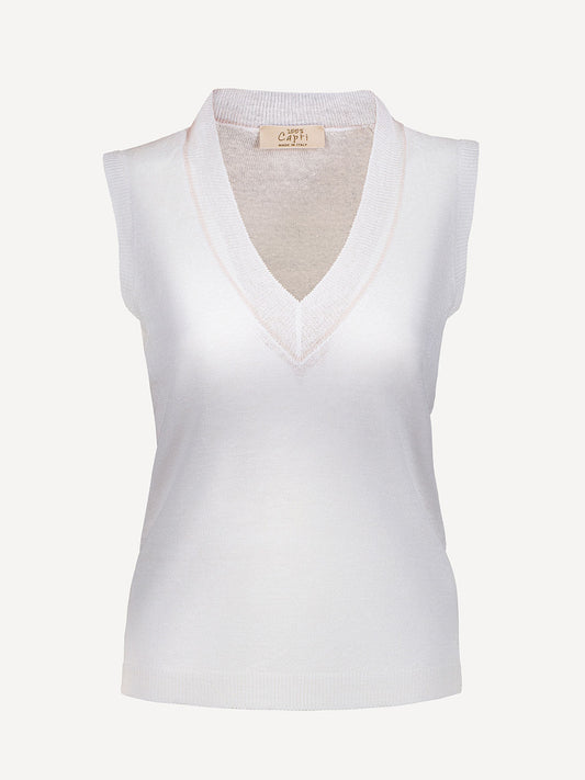 Top St Barth White Pink 100 Capri