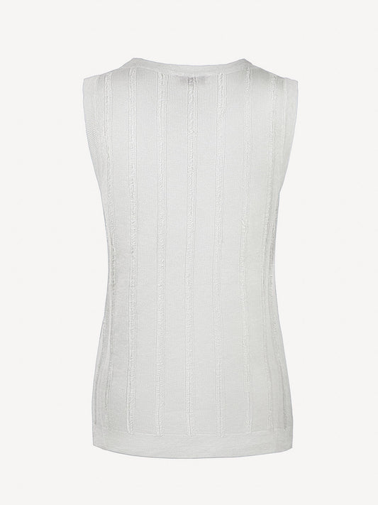 Tops sfrangiato for Woman white back 100% Capri