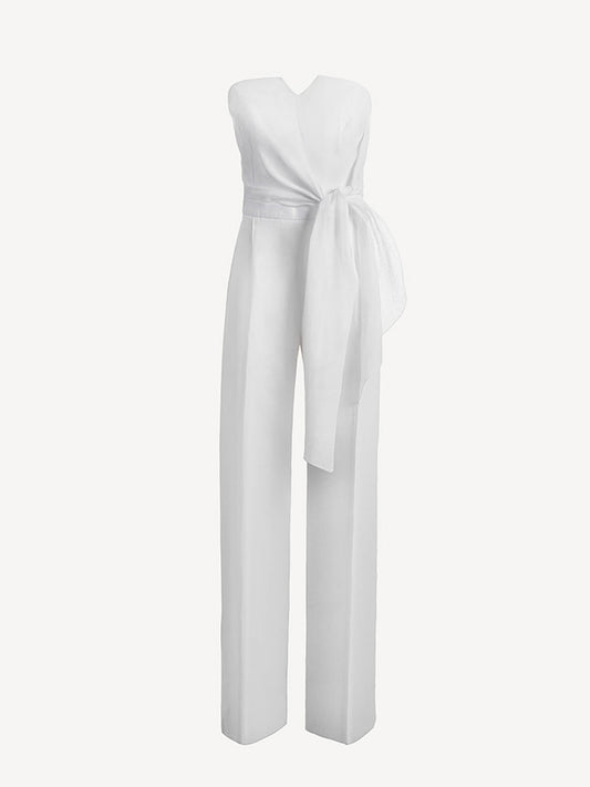 Jumpsuit Tuta Roma Woman white front 100% Capri