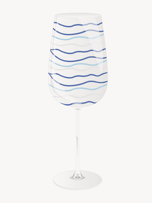 White wine glass wave