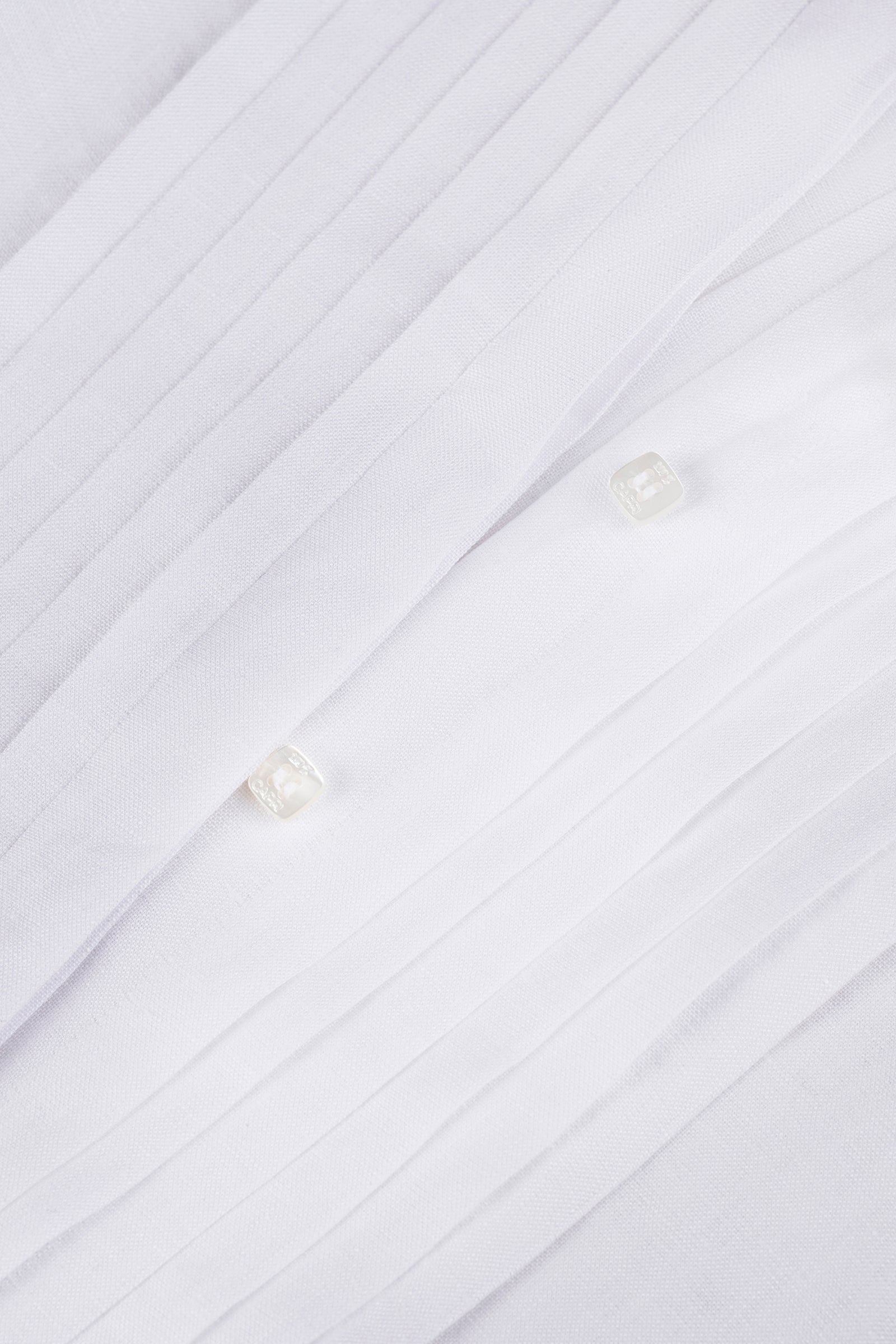 Camicia Plissé Long white details 100% Capri