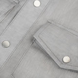 Camicia Denim details light grey color 100% Capri