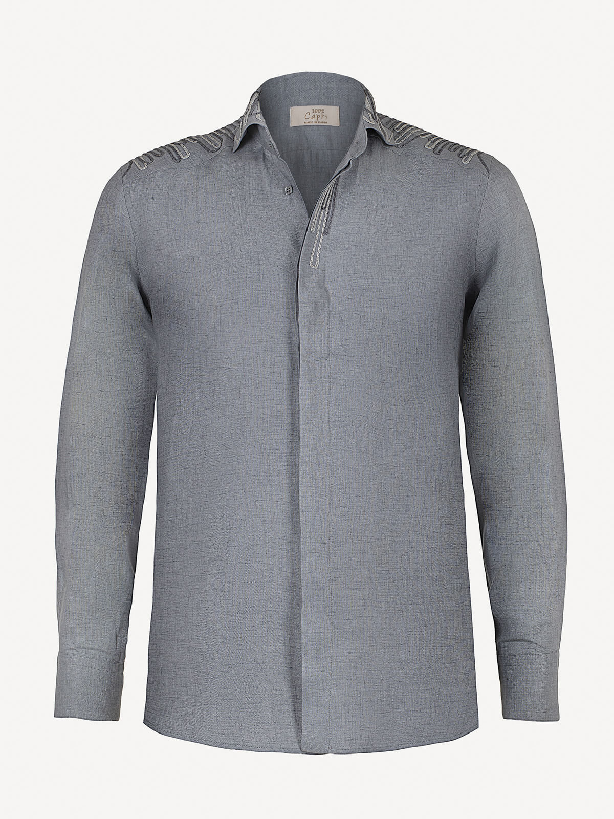 Camicia New Onda front dark grey 100% Capri