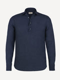 Camicia Polo front blue 100% Capri