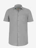 Camicia Short Sleeve front light grey 100% Capri