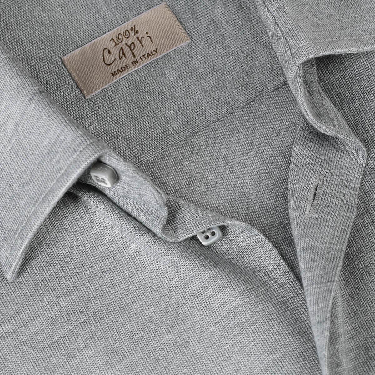 Camicia Short Sleeve light grey details 100% Capri