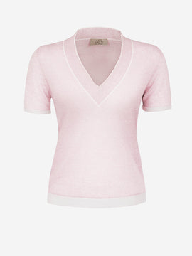 Top Portofino for Woman pink front 100% Capri