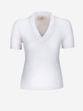 Top Portofino for Woman white front 100% Capri