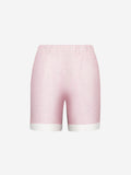 Short linen brio for Woman pink front 100% Capri