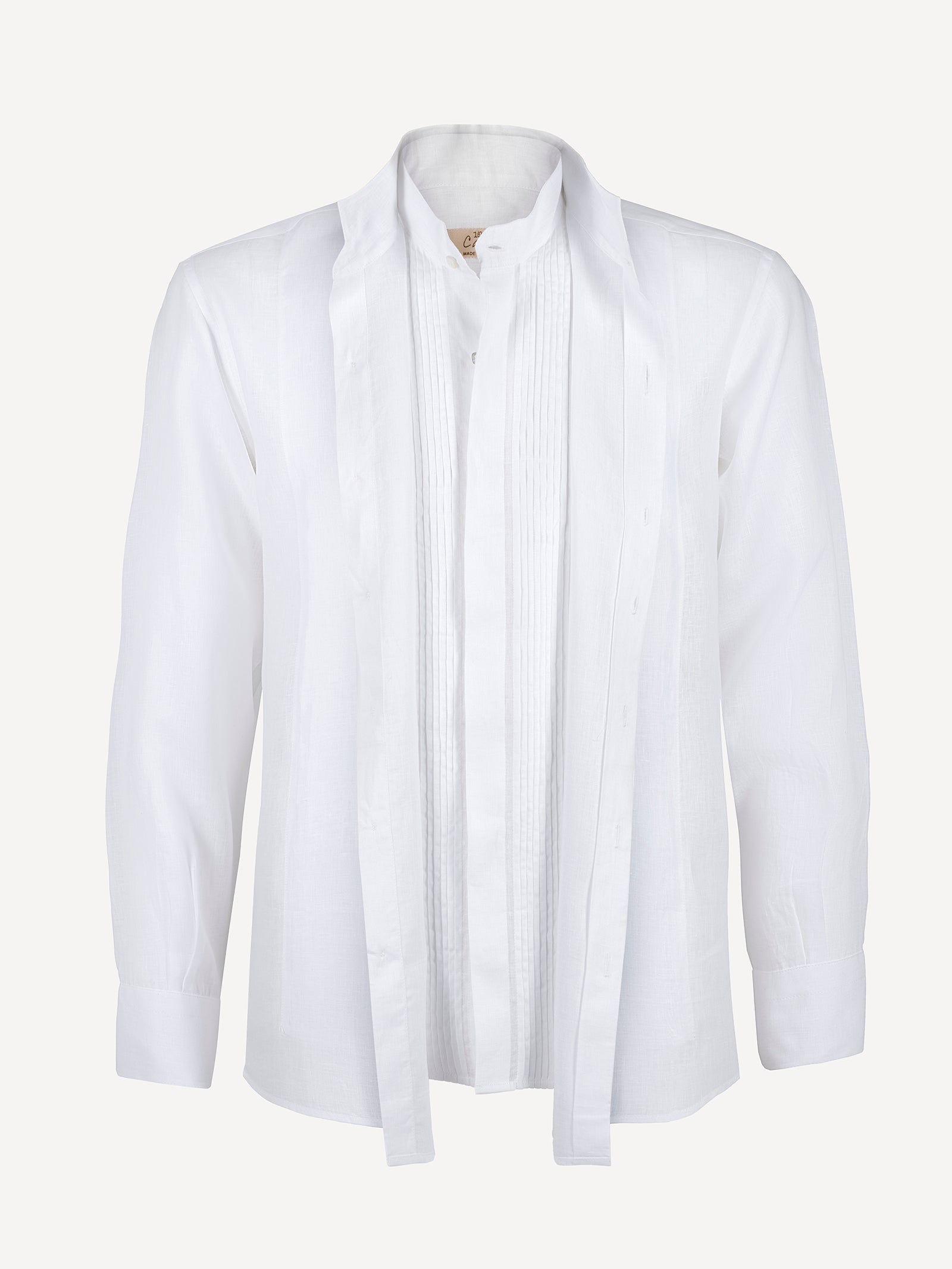 Camicia Miami Plisse front white 100% Capri