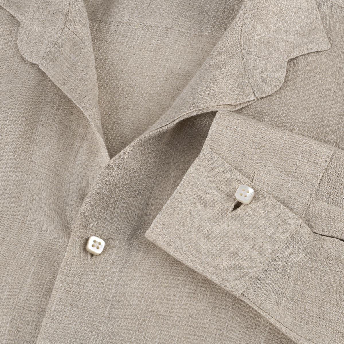 Camicia Tiberio nut man details 100% Capri