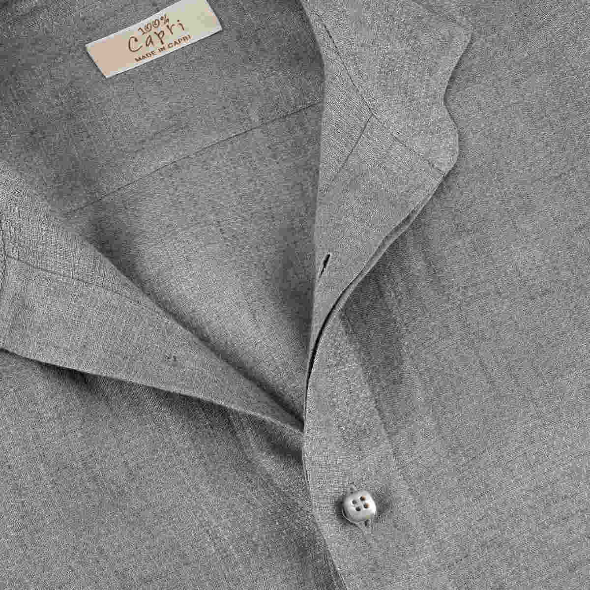 Camicia Tiberio grey man details 100% Capri