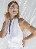 Top Sarah linen for Woman white color 100% Capri