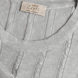 Tops sfrangiato for Woman light grey details 100% Capri