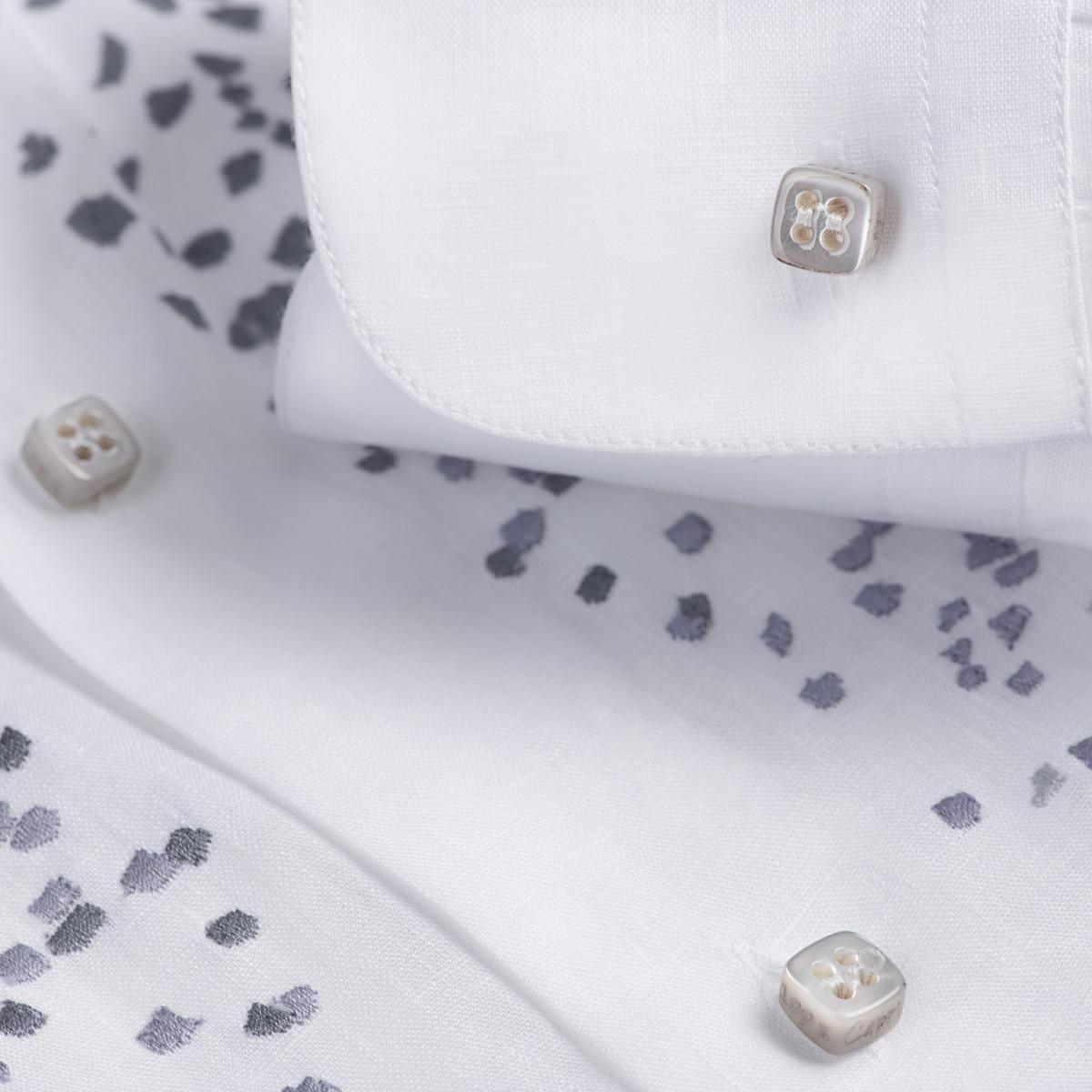 Camicia Coffee white and gray buttons detail 100% Capri