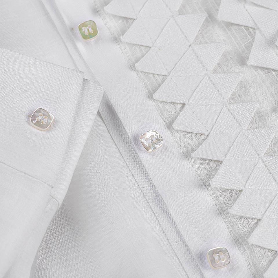 Camicia Origami white details 100% Capri