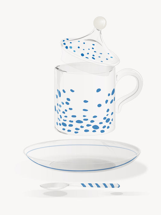 Blue Cappuccino Cup 100% Capri Home