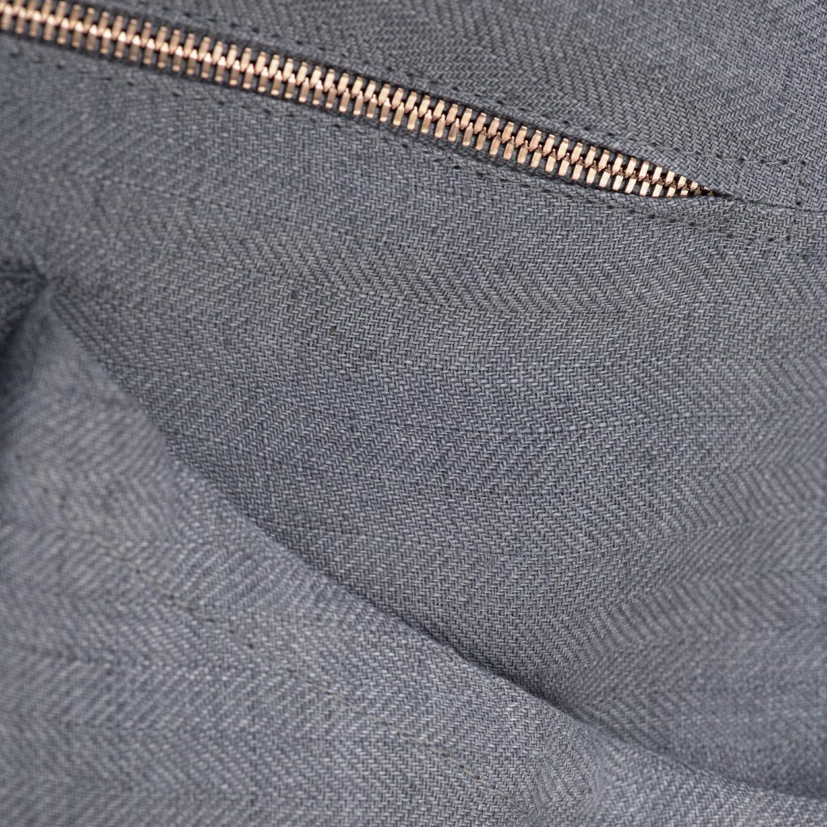 Short linen pants with zip for Woman dark grey color details 100% Capri