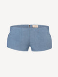Short linen pants with zip for Woman jeans color front 100% Capri