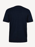 Linen tshirt for man blu color back view 100% Capri