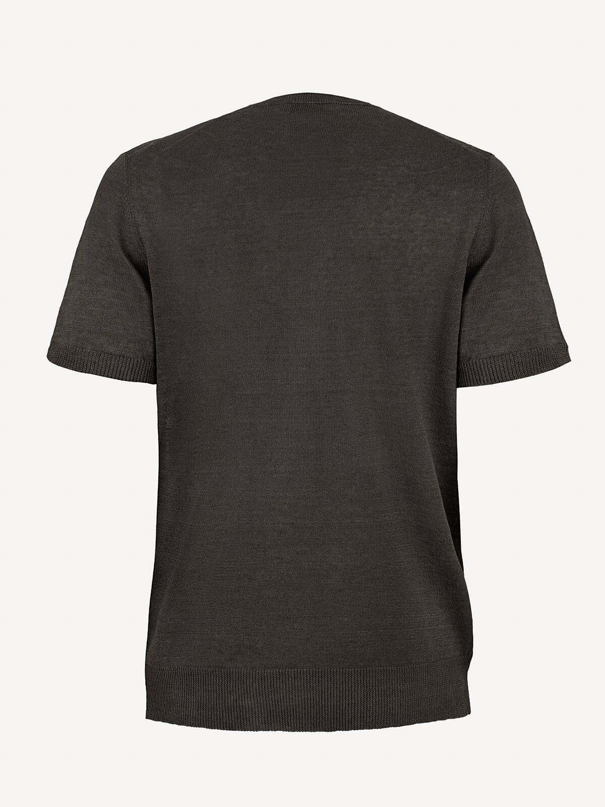 Linen tshirt for man dark grey color back view 100% Capri