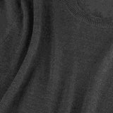 Linen tshirt for man dark grey color details view 100% Capri