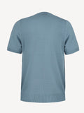 Linen tshirt for man jeans color back view 100% Capri