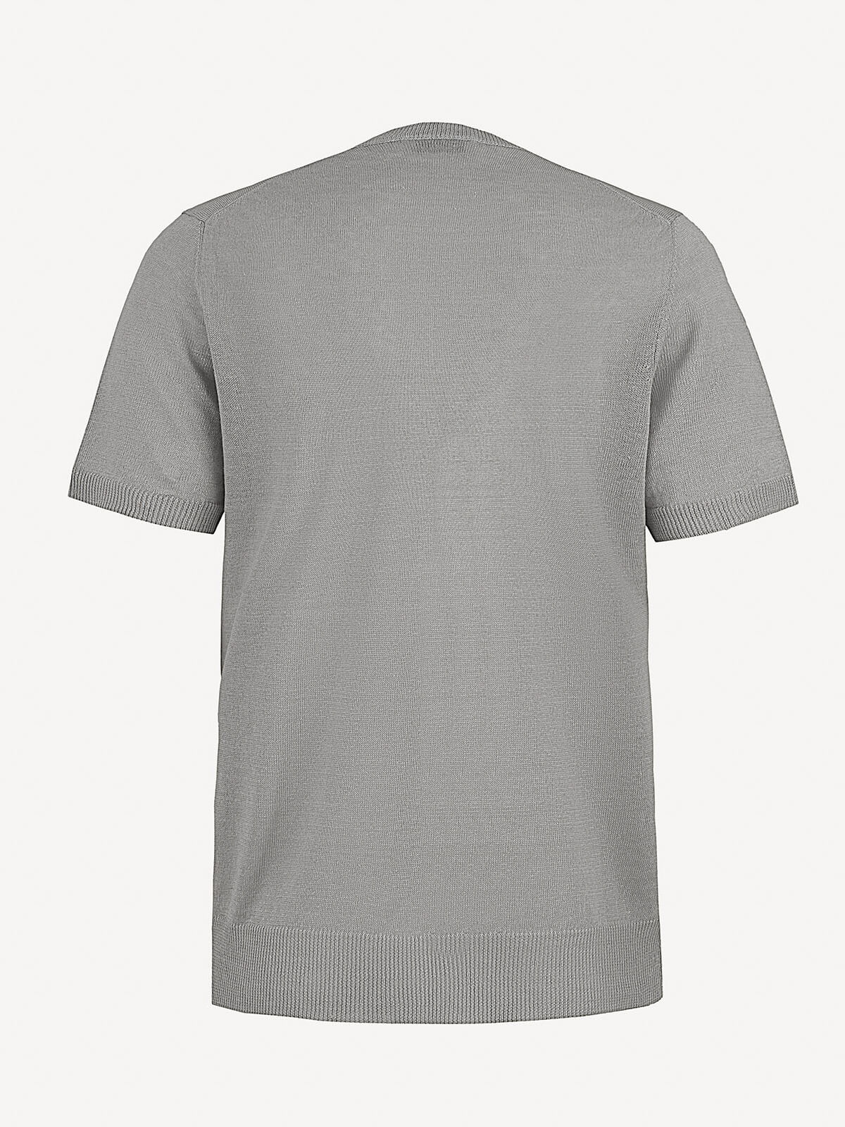 Linen tshirt for man light grey color back view 100% Capri