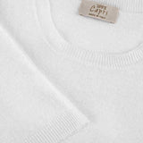 Linen tshirt for man white color details view 100% Capri