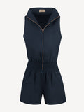 Jumpsuit Tuta Zip Woman blu front 100% Capri