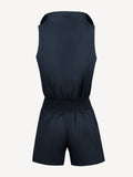Jumpsuit Tuta Zip Woman blu back 100% Capri