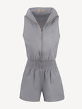 Jumpsuit Tuta Zip Woman Dark Grey front 100% Capri