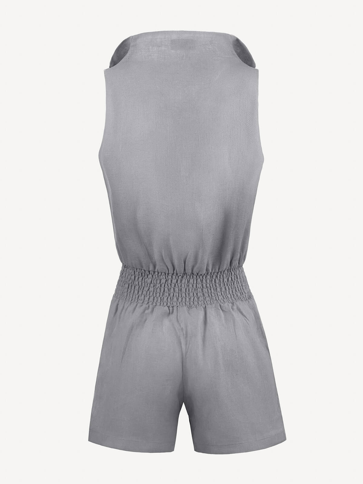 Jumpsuit Tuta Zip Woman Dark Grey back 100% Capri